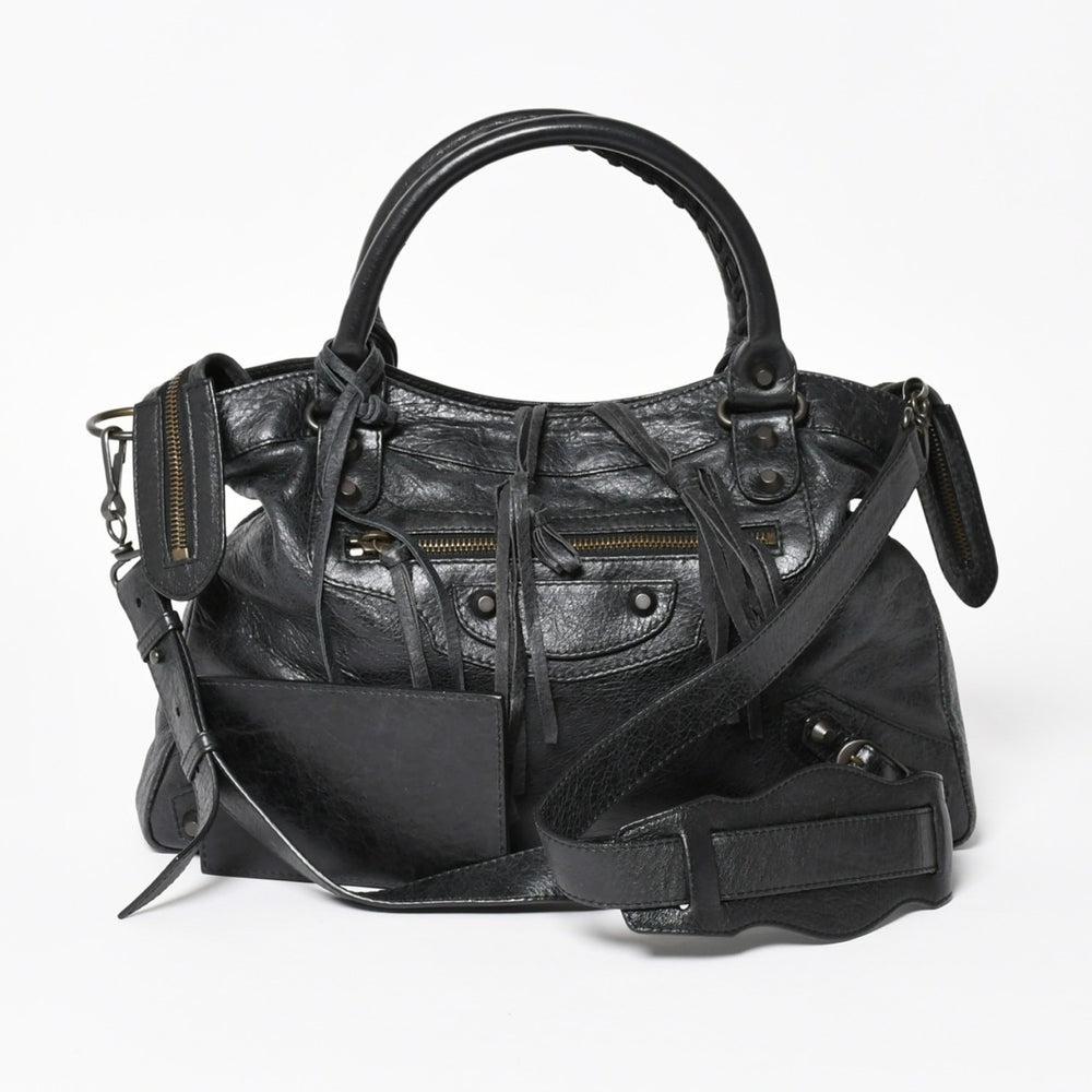 極美品 BALENCIAGA バレンシアガ The Town ザ・タウン 2WAY ショルダーバッグ ハンドバッグ 240579 ブラック 中古 4a003959