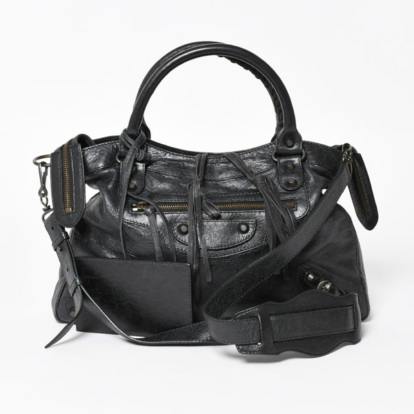 極美品 BALENCIAGA バレンシアガ The Town ザ・タウン 2WAY ショルダーバッグ ハンドバッグ 240579 ブラック 中古 4a003959