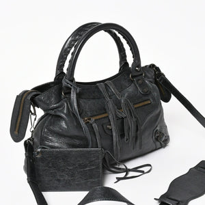 極美品 BALENCIAGA バレンシアガ The Town ザ・タウン 2WAY ショルダーバッグ ハンドバッグ 240579 ブラック 中古 4a003959