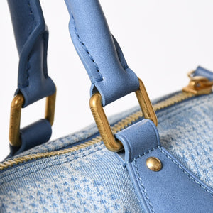 LOUIS VUITTON Speedy Bandouliere 30 Handbag N00203 Damier Denim 3D Cotton Canvas Denim Blue Gold Hardware Good Condition Used 4a004246