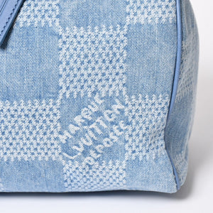 LOUIS VUITTON Speedy Bandouliere 30 Handbag N00203 Damier Denim 3D Cotton Canvas Denim Blue Gold Hardware Good Condition Used 4a004246