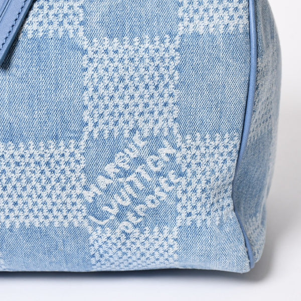 LOUIS VUITTON Speedy Bandouliere 30 Handbag N00203 Damier Denim 3D Cotton Canvas Denim Blue Gold Hardware Good Condition Used 4a004246