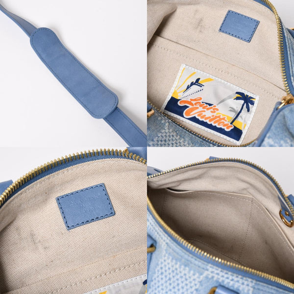 LOUIS VUITTON Speedy Bandouliere 30 Handbag N00203 Damier Denim 3D Cotton Canvas Denim Blue Gold Hardware Good Condition Used 4a004246
