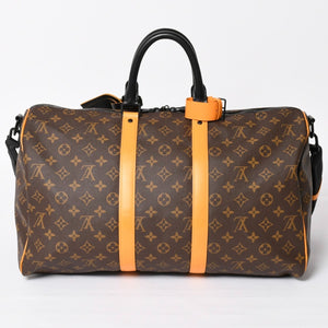 新品同様 LOUIS VUITTON ルイヴィトン キーポルバンドリエール 45 ボストンバッグ M46703 モノグラムマカサー イエロー 中古 4a004250
