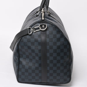 Very good condition LOUIS VUITTON Keepall Bandouliere 55 Boston bag N41356 Damier Graphite Cobalt Black Used 4a004251