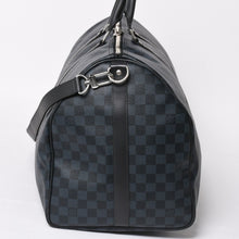 画像をギャラリービューアに読み込む, 極美品 LOUIS VUITTON ルイヴィトン キーポル バンドリエール55 ボストンバッグ N41356 ダミエグラフィット コバルト ブラック 中古 4a004251