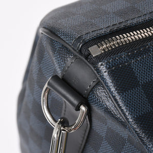 Very good condition LOUIS VUITTON Keepall Bandouliere 55 Boston bag N41356 Damier Graphite Cobalt Black Used 4a004251