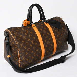 新品同様 LOUIS VUITTON ルイヴィトン キーポルバンドリエール 45 ボストンバッグ M46703 モノグラムマカサー イエロー 中古 4a004250
