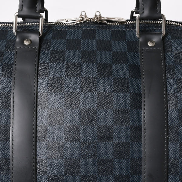 Very good condition LOUIS VUITTON Keepall Bandouliere 55 Boston bag N41356 Damier Graphite Cobalt Black Used 4a004251