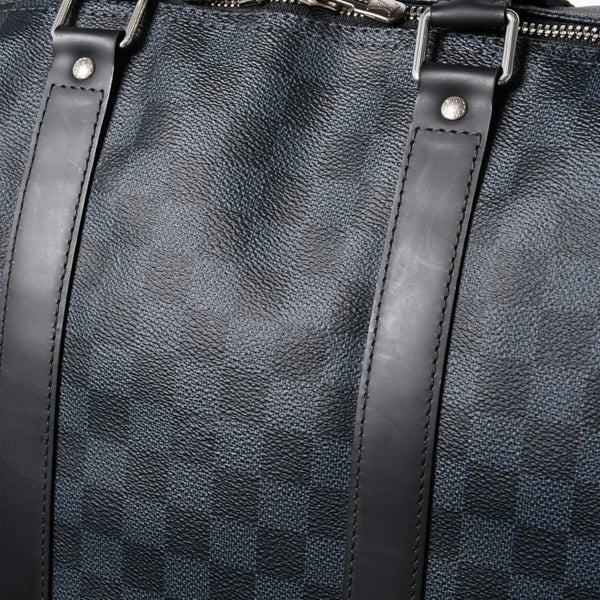 Very good condition LOUIS VUITTON Keepall Bandouliere 55 Boston bag N41356 Damier Graphite Cobalt Black Used 4a004251