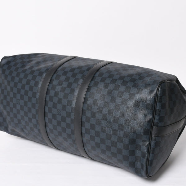 Very good condition LOUIS VUITTON Keepall Bandouliere 55 Boston bag N41356 Damier Graphite Cobalt Black Used 4a004251