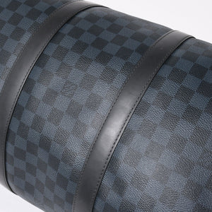 Very good condition LOUIS VUITTON Keepall Bandouliere 55 Boston bag N41356 Damier Graphite Cobalt Black Used 4a004251