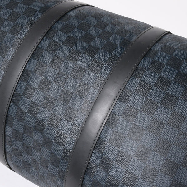 Very good condition LOUIS VUITTON Keepall Bandouliere 55 Boston bag N41356 Damier Graphite Cobalt Black Used 4a004251