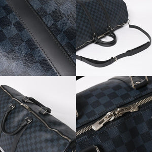 Very good condition LOUIS VUITTON Keepall Bandouliere 55 Boston bag N41356 Damier Graphite Cobalt Black Used 4a004251