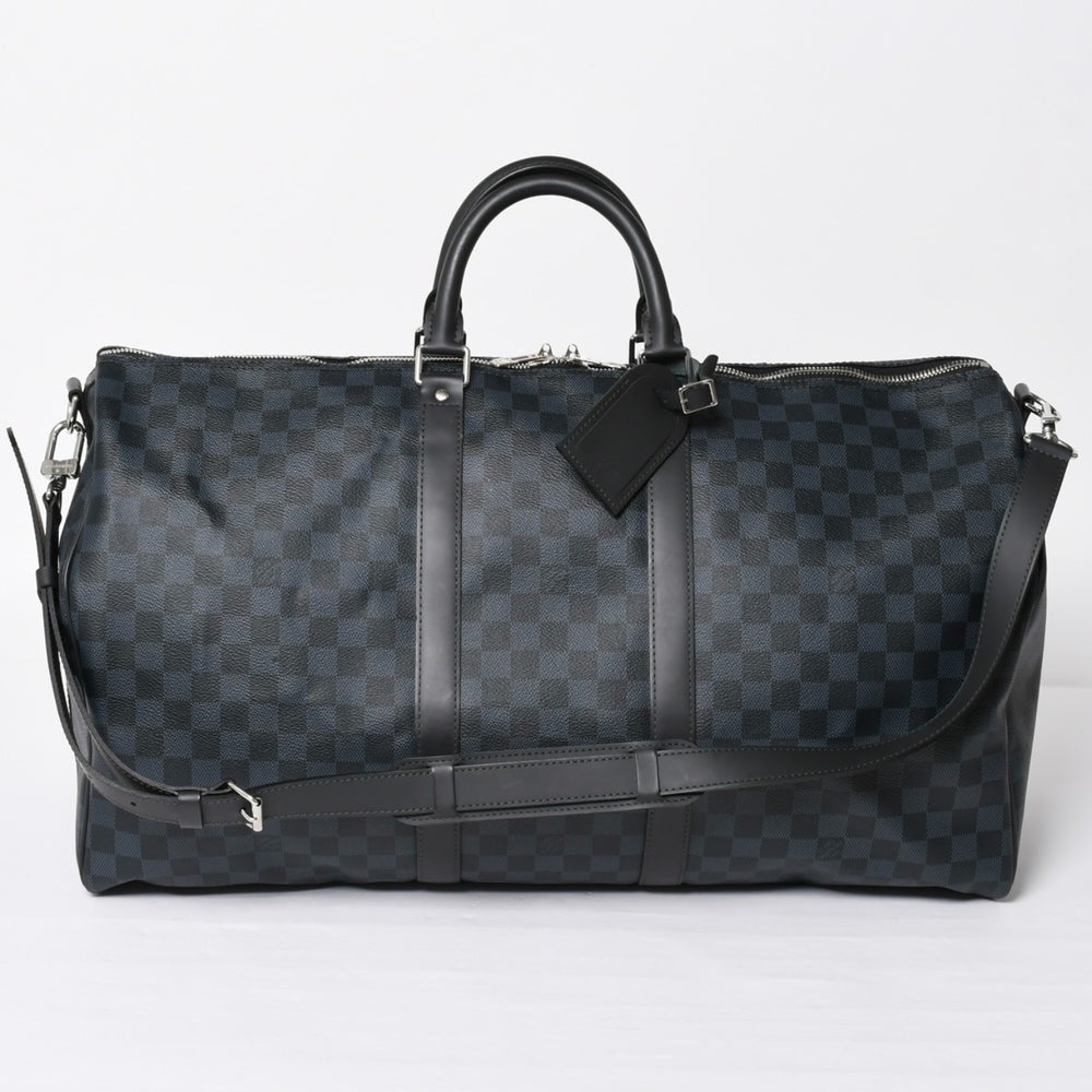 極美品 LOUIS VUITTON ルイヴィトン キーポル バンドリエール55 ボストンバッグ N41356 ダミエグラフィット コバルト ブラック 中古 4a004251