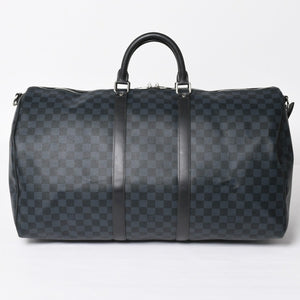 Very good condition LOUIS VUITTON Keepall Bandouliere 55 Boston bag N41356 Damier Graphite Cobalt Black Used 4a004251