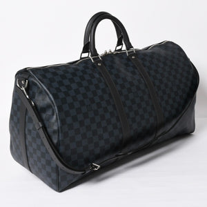 Very good condition LOUIS VUITTON Keepall Bandouliere 55 Boston bag N41356 Damier Graphite Cobalt Black Used 4a004251