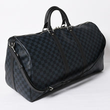 画像をギャラリービューアに読み込む, 極美品 LOUIS VUITTON ルイヴィトン キーポル バンドリエール55 ボストンバッグ N41356 ダミエグラフィット コバルト ブラック 中古 4a004251