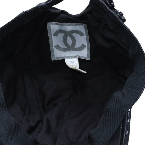 CHANEL シャネル スポーツライン アジャスターキャップ サイズM ココマーク パッチ ラムスキン ブラック 美品 中古 4a004146