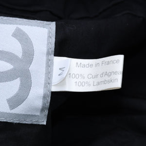 CHANEL シャネル スポーツライン アジャスターキャップ サイズM ココマーク パッチ ラムスキン ブラック 美品 中古 4a004146