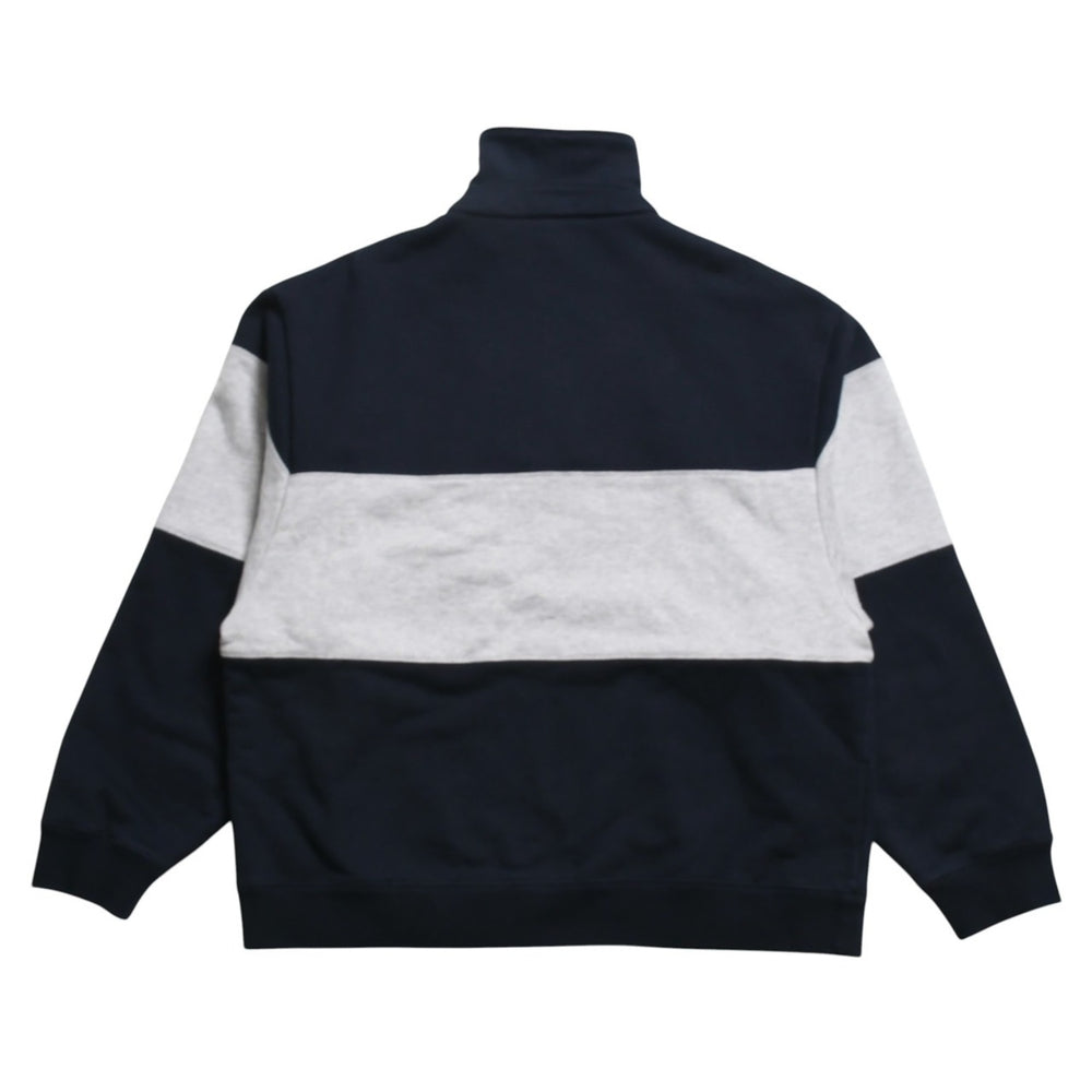 極美品 MIUMIU ミュウミュウ ハーフジップスウェット トレーナー A MJL090 S000 17H4 コットン ネイビー グレー サイズM 中古 4a004281