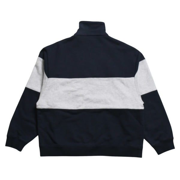 極美品 MIUMIU ミュウミュウ ハーフジップスウェット トレーナー A MJL090 S000 17H4 コットン ネイビー グレー サイズM 中古 4a004281