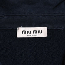 Load image into Gallery viewer, 極美品 MIUMIU ミュウミュウ ハーフジップスウェット トレーナー A MJL090 S000 17H4 コットン ネイビー グレー サイズM 中古 4a004281