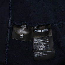 Load image into Gallery viewer, 極美品 MIUMIU ミュウミュウ ハーフジップスウェット トレーナー A MJL090 S000 17H4 コットン ネイビー グレー サイズM 中古 4a004281
