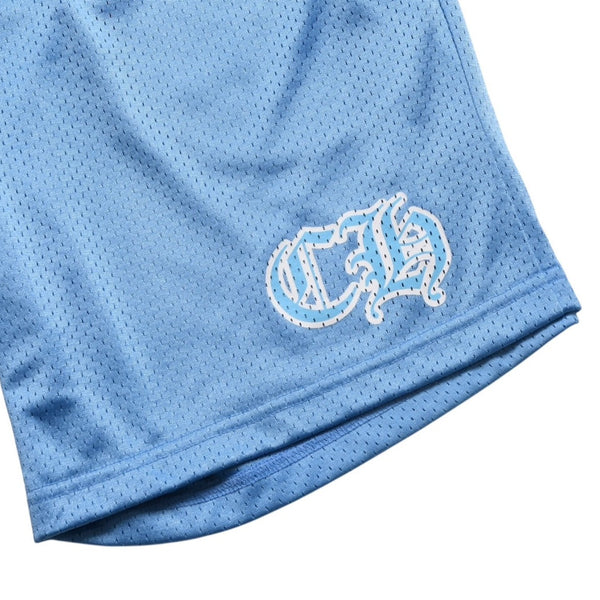 New and unused CHROME HEARTS MESH WARM UP JERSEY Mesh Warm Up Jersey Size XL Blue CH Logo Used 4a004378