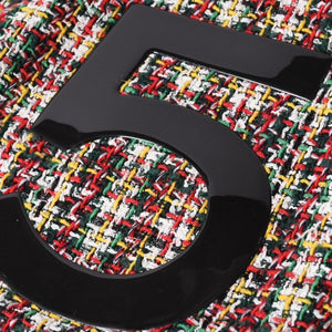 極美品 CHANEL シャネル No.5 トートバッグ A91557 24番台 ココマーク ロゴパッチ ツイード レザー マルチカラー 中古 4a004253