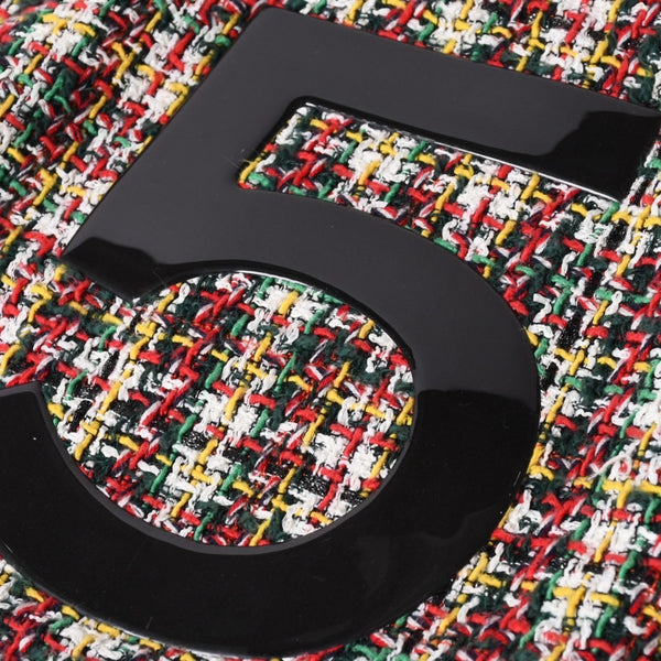 極美品 CHANEL シャネル No.5 トートバッグ A91557 24番台 ココマーク ロゴパッチ ツイード レザー マルチカラー 中古 4a004253