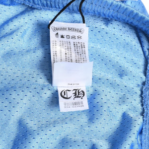 New and unused CHROME HEARTS MESH WARM UP JERSEY Mesh Warm Up Jersey Size XL Blue CH Logo Used 4a004378