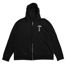 画像をギャラリービューアに読み込む, 極美品 CHROME HEARTS クロムハーツ スクリプトロゴ パーカー ジップアップフーディ ブラック ホワイト サイズXL 中古 4a004283
