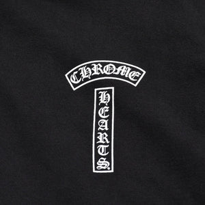 極美品 CHROME HEARTS クロムハーツ スクリプトロゴ パーカー ジップアップフーディ ブラック ホワイト サイズXL 中古 4a004283