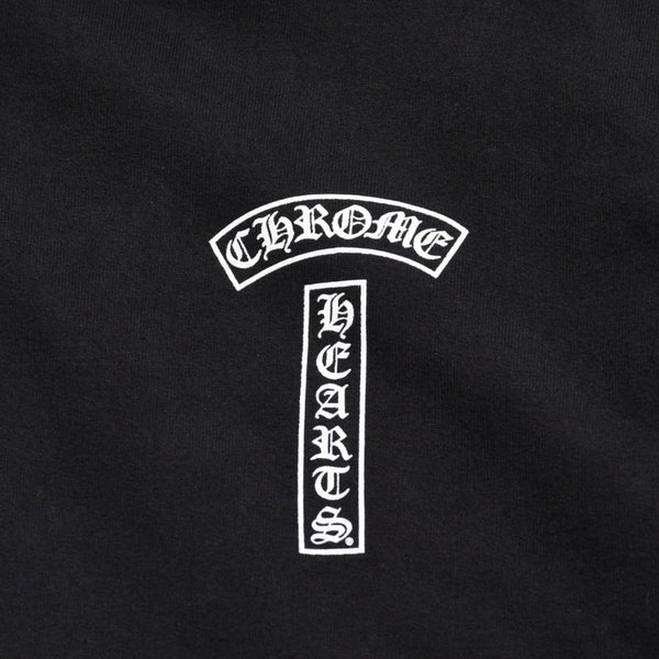 極美品 CHROME HEARTS クロムハーツ スクリプトロゴ パーカー ジップアップフーディ ブラック ホワイト サイズXL 中古 4a004283