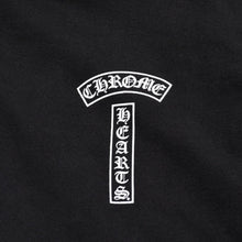 画像をギャラリービューアに読み込む, 極美品 CHROME HEARTS クロムハーツ スクリプトロゴ パーカー ジップアップフーディ ブラック ホワイト サイズXL 中古 4a004283