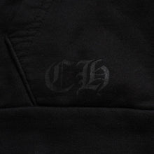画像をギャラリービューアに読み込む, 極美品 CHROME HEARTS クロムハーツ スクリプトロゴ パーカー ジップアップフーディ ブラック ホワイト サイズXL 中古 4a004283