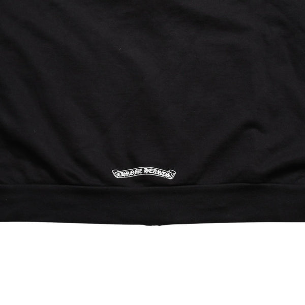 極美品 CHROME HEARTS クロムハーツ スクリプトロゴ パーカー ジップアップフーディ ブラック ホワイト サイズXL 中古 4a004283