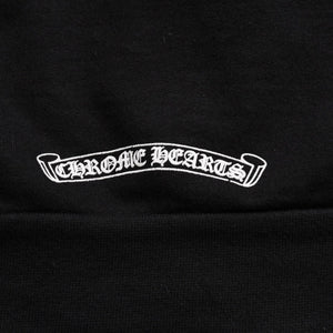 極美品 CHROME HEARTS クロムハーツ スクリプトロゴ パーカー ジップアップフーディ ブラック ホワイト サイズXL 中古 4a004283
