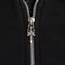 画像をギャラリービューアに読み込む, 極美品 CHROME HEARTS クロムハーツ スクリプトロゴ パーカー ジップアップフーディ ブラック ホワイト サイズXL 中古 4a004283