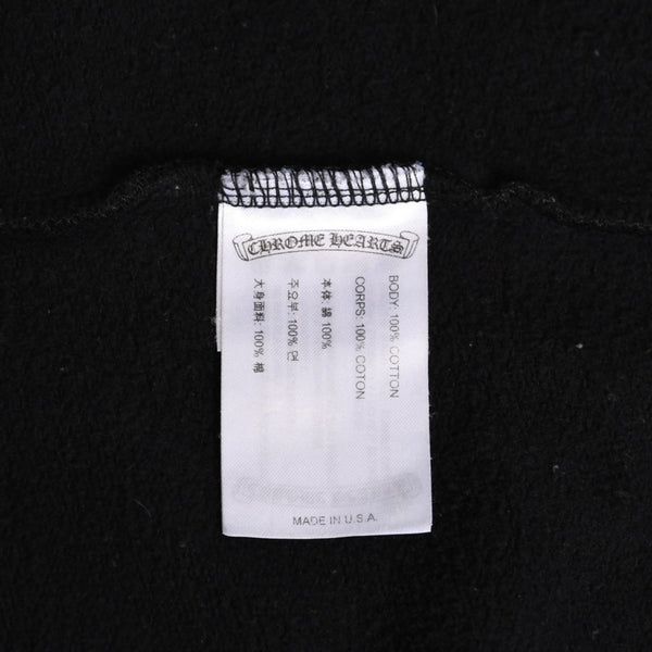 極美品 CHROME HEARTS クロムハーツ スクリプトロゴ パーカー ジップアップフーディ ブラック ホワイト サイズXL 中古 4a004283