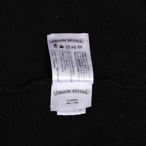 極美品 CHROME HEARTS クロムハーツ スクリプトロゴ パーカー ジップアップフーディ ブラック ホワイト サイズXL 中古 4a004283