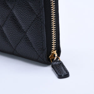 極美品 CHANEL シャネル クラシック ジップ コインケース AP0216 キャビア極美品 CHANEL シャネル クラシック ジップ コインケース AP0216 マトラッセ キャビアスキン ランダム番台 ブラック 財布 カードケース ゴールド金具 中古 4a004257