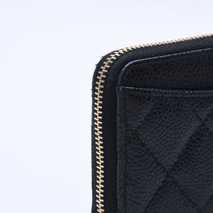 極美品 CHANEL シャネル クラシック ジップ コインケース AP0216 キャビア極美品 CHANEL シャネル クラシック ジップ コインケース AP0216 マトラッセ キャビアスキン ランダム番台 ブラック 財布 カードケース ゴールド金具 中古 4a004257
