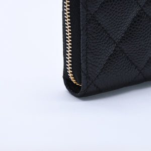 極美品 CHANEL シャネル クラシック ジップ コインケース AP0216 キャビア極美品 CHANEL シャネル クラシック ジップ コインケース AP0216 マトラッセ キャビアスキン ランダム番台 ブラック 財布 カードケース ゴールド金具 中古 4a004257