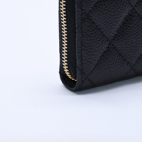 極美品 CHANEL シャネル クラシック ジップ コインケース AP0216 キャビア極美品 CHANEL シャネル クラシック ジップ コインケース AP0216 マトラッセ キャビアスキン ランダム番台 ブラック 財布 カードケース ゴールド金具 中古 4a004257