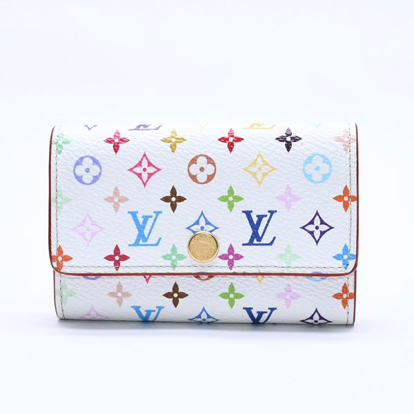 極美品 LOUIS VUITTON ルイヴィトン キーケース マルチカラー ホワイト 村上隆 コラボ ミュルティクレ6 M14092 中古 4a004265