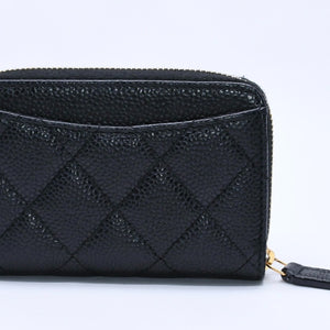 極美品 CHANEL シャネル クラシック ジップ コインケース AP0216 キャビア極美品 CHANEL シャネル クラシック ジップ コインケース AP0216 マトラッセ キャビアスキン ランダム番台 ブラック 財布 カードケース ゴールド金具 中古 4a004257