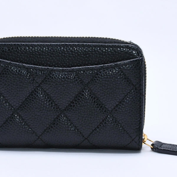 極美品 CHANEL シャネル クラシック ジップ コインケース AP0216 キャビア極美品 CHANEL シャネル クラシック ジップ コインケース AP0216 マトラッセ キャビアスキン ランダム番台 ブラック 財布 カードケース ゴールド金具 中古 4a004257