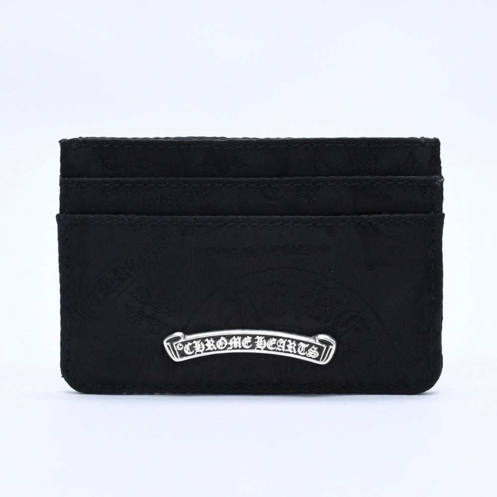 新品未使用 CHROME HEARTS クロムハーツ DOUBLE SIDE ダブルサイド カードケース ナイロン シルバー925 ブラック 総柄 中古 4a004318